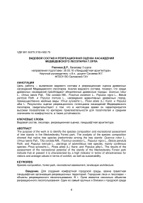 Видовой состав и рекреационная оценка насаждений Медведевского лесопарка г.Орла