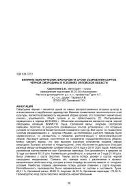 Влияние абиотических факторов на сроки созревания сортов чёрной смородины в условиях Орловской области