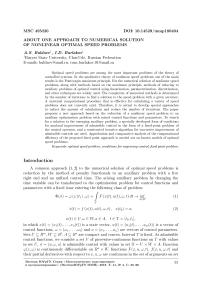 About one approach to numerical solution of nonlinear optimal speed problems
