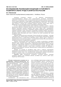 Исследование реализации концепции устойчивого развития в сфере труда и занятости в России