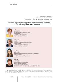 Social and psychological support of couples in treating infertility (case study of the polish research)