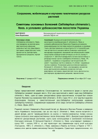 Симптомы основных болезней Callistephus chinensis L. Nees. в условиях урбоэкосистем лесостепи Украины