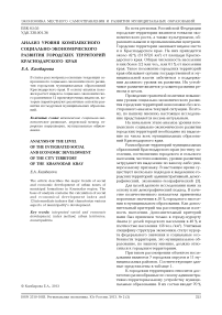 Анализ уровня комплексного социально-экономического развития городских территорий Краснодарского края