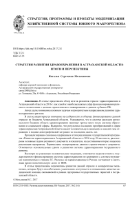 Стратегия развития здравоохранения в Астраханской области: итоги и перспективы
