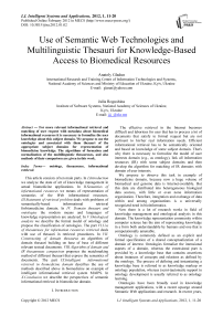 Use of Semantic Web Technologies and Multilinguistic Thesauri for Knowledge-Based Access to Biomedical Resources