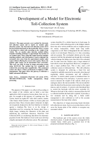 Development of a Model for Electronic Toll-Collection System