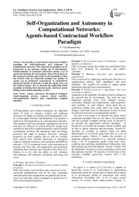 Self-Organization and Autonomy in Computational Networks:Agents-based Contractual Workflow Paradigm
