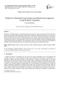 Prediction of Rainfall Using Unsupervised Model based Approach Using K-Means Algorithm