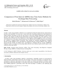 Comparison of Four Interval ARIMA-base Time Series Methods for Exchange Rate Forecasting
