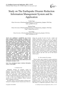 Study on The Earthquake Disaster Reduction Information Management System and Its Application