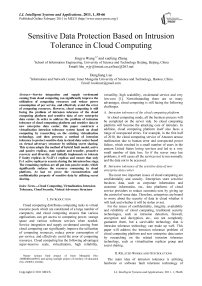 Sensitive Data Protection Based on Intrusion Tolerance in Cloud Computing