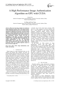 A High Performance Image Authentication Algorithm on GPU with CUDA