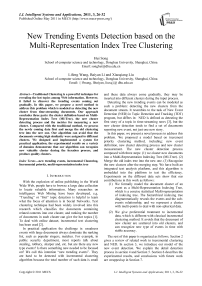 New Trending Events Detection based on the Multi-Representation Index Tree Clustering