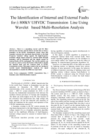The Identification of Internal and External Faults for±800kV UHVDC Transmission Line Using Wavelet based Multi-Resolution Analysis