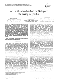 An Initilization Method for Subspace Clustering Algorithm