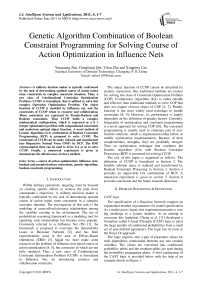 Genetic Algorithm Combination of Boolean Constraint Programming for Solving Course of Action Optimization in Influence Nets