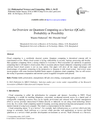 An Overview on Quantum Computing as a Service (QCaaS): Probability or Possibility
