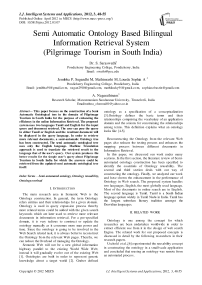 Semi Automatic Ontology Based Bilingual Information Retrieval System (Pilgrimage Tourism in South India)