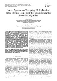 Novel Approach of Designing Multiplier-less Finite Impulse Response Filter using Differential Evolution Algorithm