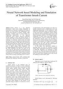 Neural Network based Modeling and Simulation of Transformer Inrush Current