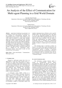An Analysis of the Effect of Communication for Multi-agent Planning in a Grid World Domain