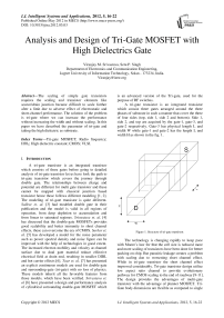 Analysis and Design of Tri-Gate MOSFET with High Dielectrics Gate