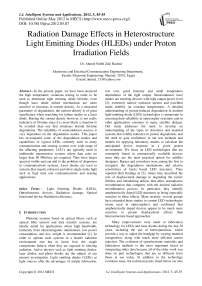 Radiation Damage Effects in Heterostructure Light Emitting Diodes (HLEDs) under Proton Irradiation Fields