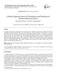 A Hybrid Approach based on Classification and Clustering for Intrusion Detection System