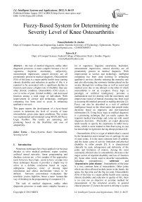 Fuzzy-Based System for Determining the Severity Level of Knee Osteoarthritis