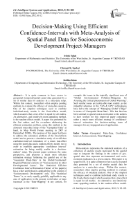 Decision-Making Using Efficient Confidence-Intervals with Meta-Analysis of Spatial Panel Data for Socioeconomic Development Project-Managers