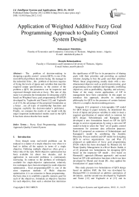 Application of Weighted Additive Fuzzy Goal Programming Approach to Quality Control System Design