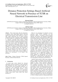 Distance Protection Settings Based Artificial Neural Network in Presence of TCSR on Electrical Transmission Line
