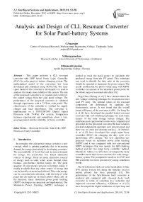 Analysis and Design of CLL Resonant Converter for Solar Panel-battery Systems