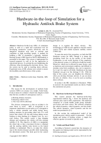 Hardware-in-the-loop of Simulation for a Hydraulic Antilock Brake System