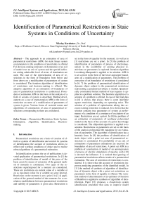 Identification of Parametrical Restrictions in Staic Systems in Conditions of Uncertainty