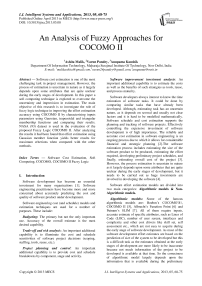 An Analysis of Fuzzy Approaches for COCOMO II