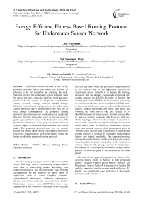 Energy Efficient Fitness Based Routing Protocol for Underwater Sensor Network