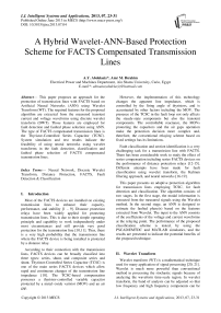A Hybrid Wavelet-ANN-Based Protection Scheme for FACTS Compensated Transmission Lines