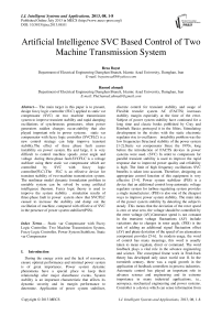 Artificial Intelligence SVC Based Control of Two Machine Transmission System