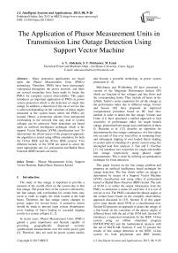 The Application of Phasor Measurement Units in Transmission Line Outage Detection Using Support Vector Machine