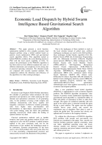 Economic Load Dispatch by Hybrid Swarm Intelligence Based Gravitational Search Algorithm