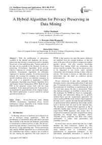 A Hybrid Algorithm for Privacy Preserving in Data Mining