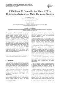 PSO-Based PI Controller for Shunt APF in Distribution Network of Multi Harmonic Sources