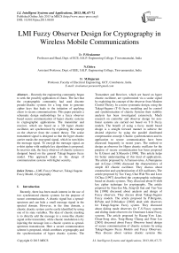 LMI Fuzzy Observer Design for Cryptography in Wireless Mobile Communications