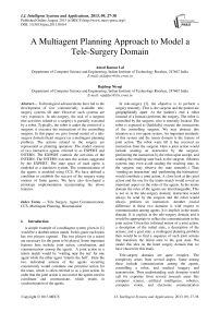 A Multiagent Planning Approach to Model a Tele-Surgery Domain