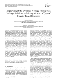 Improvement the Dynamic Voltage Profile by a Voltage Stabilizer in Microgrids with a Type of Inverter Based Resource