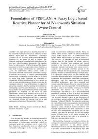 Formulation of FISPLAN: A Fuzzy Logic based Reactive Planner for AUVs towards Situation Aware Control