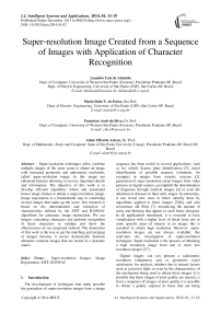 Super-resolution Image Created from a Sequence of Images with Application of Character Recognition
