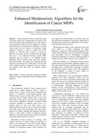 Enhanced Metaheuristic Algorithms for the Identification of Cancer MDPs