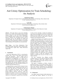 Ant Colony Optimization for Train Scheduling: An Analysis